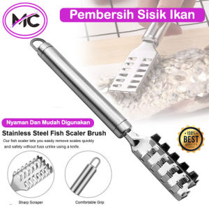 Pisau Pembersih Sisik Ikan Stainless Steel Alat Kerokan Sisik Ikan Fish Scale Skin Remover Scraper Serutan Pengupas Penghilang Kulit Peeler Serut