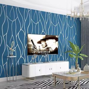Wallpaper Dinding Anti Air Motif Garis Gelombang Aesthetic Modern
