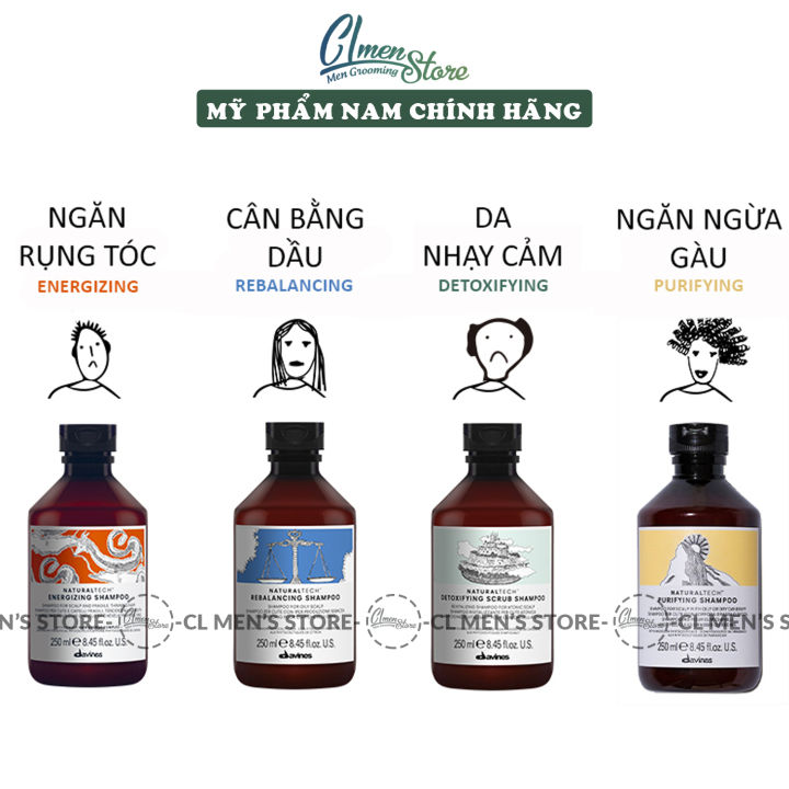 Dầu Gội Davines NaturalTech Shampoo 250ml (Ngăn Rụng - Ngăn Gàu - Cân ...