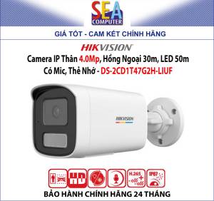 Camera HIKVISION IP Thân 4.0Mp Hồng Ngoại 30m LED 50m Có Mic Thẻ Nhớ - DS-2CD1T47G2H-LIUF