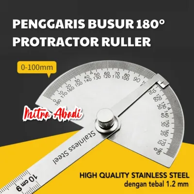 Penggaris Busur 180°/ Stainless Steel Protractor Angle Ruler