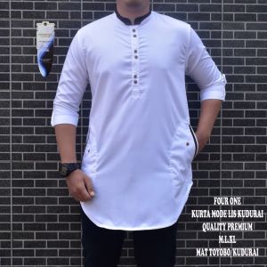 Baju Koko Bahan Polos Premium Dengan Lengan Kombinasi Motif Kemko Panjang Hemat Muslim Kemeja Dewasa 2025