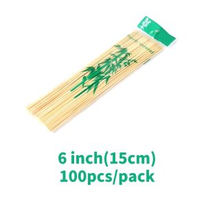 100pcs/Pack Bamboo Sticks Sturdy Disposable Barbecue Fruit Wood Sticks Barbecue Party Buffet Food BBQ