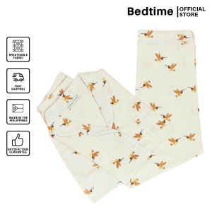[RESTOCKED] Peaches n Cream - Womens Short Sleeve Button Down Pajama Set - 2024 Fruits & Feathers Collection