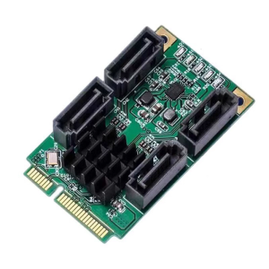 Mini PCIe to SATAs Adapters 4 Channel 6Gbps Speed Marvells Chipset Hot Plugs Functionality