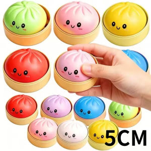 Premium Squishy Steamed Bun Dumpling Toy Slow Rising Glitter Stress Relief Ball Soft Stretchy Fidget Desk Toy Home Office Decor