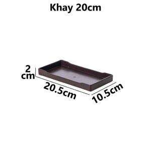 Khay Chữ Nhật Vân Gỗ Nhựa VIỆT NHẬT - Bưng Bánh Coffee Trang Trí Món Ăn Sushi