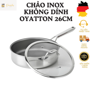Chảo inox không dính OYATTON chảo chống dính 26cm chảo không dính vi điểm chảo từ chống dính