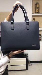 DUTRIEUX Business Leather Men Briefcase For Husband Shoulder Bag Man 14" 15" Laptop Briefcases Bags Large Capacity Mens Handbag