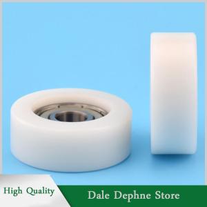 [Dale Dephne] 1pc 8x32x12mm Embedded 608zz Bearing Wrapped Rubber POM Nylon Bearing Pulley Flat Roller Pulley Wheel
