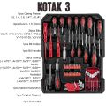 REAIM Tool Kit 187 PCS Tools Set Bengkel Dan Rumah Koper Set Bahan Kuat Alat Maintenance Toolbox. 