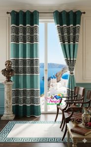 SEMI-BLACOUT CURTAIN WITH Greek Key Pattern Bedroom: A Seamless Blend of Modern Comfort and Classical Design" 8 FT LENGTH