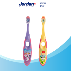 ⚡ ส่งของทุกวัน ⚡ [แพ็ค2ชิ้น คละสี]  Jordan จอร์แดนแปรงสีฟันเด็ก Step 2 สำหรับ 3-5 ปี