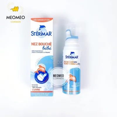Xịt muối biển cá heo vàng và cá heo cam cho bé Sterimar của Pháp 100ml