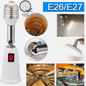 One to Multiple Directional Lamp Holder Converter Screw E27 Lamp Adapter Light Socket Splitter with On/Off Switch
