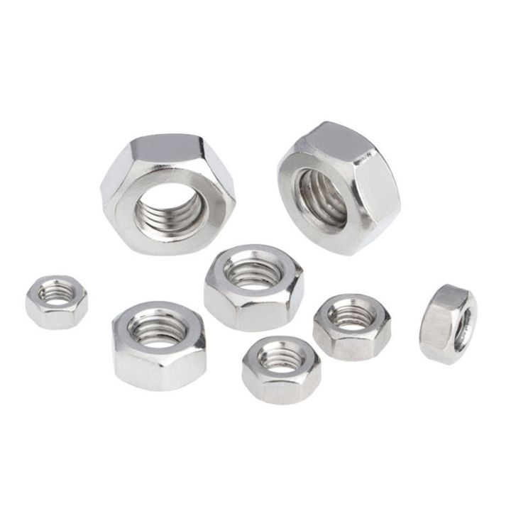 (Letitia)5/10/20PCSM5 M6 M8 M10 White Zinc Hex Nut Reverse Thread Nuts