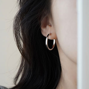 Classic Fashion Vintage 14K Gold Plated Simple Round Hoop Earrings Women Hypoallergenic Matte Elegant Jewelry Gift Accessories