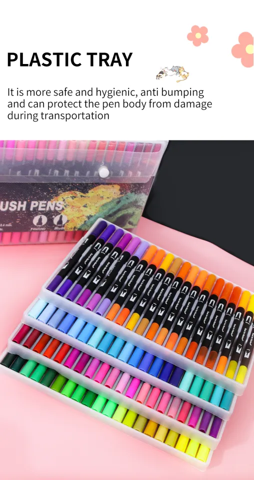 Dual Tip Brush Pen Set 12/24/36/48/72/100/120 Colors Dual Brush