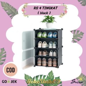 RAK SEPATU PORTABLE SHENAR/RAK SEPATU 4 TINGKAT/RAK SEPATU PLASTIK/RAK SEPATU PENUTUP