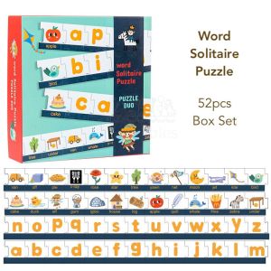 Job & Occupations Wooden Connecting Puzzle Duo Box Set for Kids Early Learning Wood Jigsaw Numbers Alphabets Letters