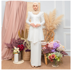 BAJU KEBAYAH MUSLIMAH LABUH PUFF SLEEVES NURSING FRIENDLY