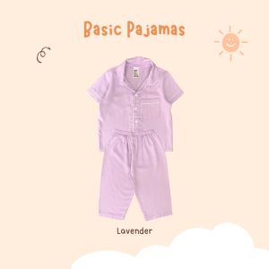 Yobebee Piyama Katun Lembut Bayi dan Anak Usia 1 2 3 4 6 8 10 Tahun Baju Tidur One Set Pajamas Kids Basic Polos Cotton Rayon Silk Model Tangan Pendek Baju Harian Santai Anak Laki Laki Perempuan Cewek Cowok