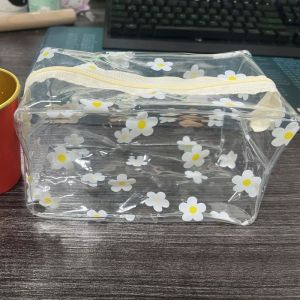 Taidu Trong SuốT Hoa mỹ phẩm túi có khóa kéo dễ thương phong cách Ins Khay để đồ trang điểm cho du lịch và sử dụng thường nhật