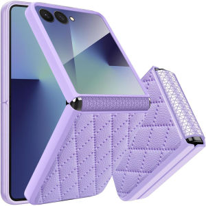 สำหรับ Samsung Galaxy Z Flip 7เคส [ใช้ได้กับชาร์จไร้สาย] [ป้องกันบานพับ] [อุปกรณ์ป้องกันหน้าจอ] เคสครอบโทรศัพท์หนังกันกระแทกสำหรับผู้หญิงผู้ชายผู้หญิงเคสฝาพับ7 Fe เคสฝาพับ6เคส Z Flip 5