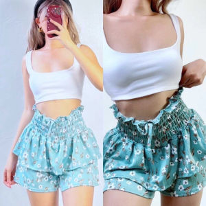 D&C-Womens Tiered Ruffle Hem Skort With Tie Belt And Elas Waisband