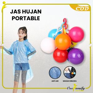 ONE-C853 Jas Hujan Bola Plastik Gantung Warna Warni Anti Air / Jas hujan Konser Raincoat Travel Portable Dengan Gantungan Bola Kunci