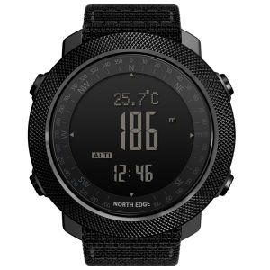 NORTH EDGE Military Tactical Digital Watch 50M Waterproof Alloy Case Outdoor Men‘s Watch Altimeter Barometer Compass Climbing Swimming Pedometer APACHE 3 Watch For Men
