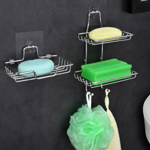 MAYGO ที่วางสบู่สแตนเลส ชั้นวางของ วางสบู่ ฟองน้ำ ไม่ต้องเจาะผนัง  soap dish