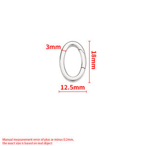 Polished Stainless Steel Oval Spring Buckle 18k Gold-plated Connection Clasps diy Jewelry Accessories Simple Ring Lock