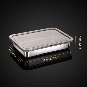 304 Stainless Steel Dumplings Storage Box Food Fresh Tray Refrigerator Organizer Multi-layer Put Wonton Frozen Box