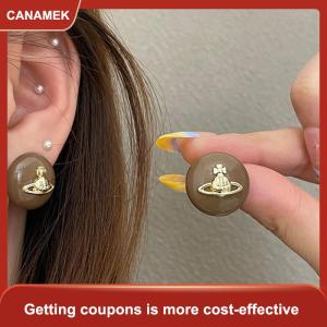 【CANAMEK】 Retro Saturn Stud Bông Tai Thiết Kế Độc Đáo Đăng Bài Bông Tai Cho Phụ Nữ Thanh Lịch Ngày Đồ Trang Sức
