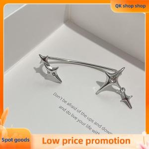 ✨QK shop✨ 1Pair Fashion Silver Color Star Clip Ear Cuff Earrings for Women Zircon No  Trendy Ear Clip Gothic Irregular Earcuff Earring Jewelry