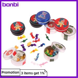 banbi 1:12 Dollhouse Miniature Christmas Cookies Biscuit Candy Gift Box Tin Box Model Home Living Scene Decor Toy