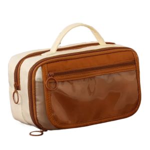 UNDERGR ความจุขนาดใหญ่ กระเป๋าดินสอผ้าแคนวาส ซิป หลายชั้น กระเป๋าดินสอ แฟชั่น แบบพกพา กระเป๋าแต่งหน้า นักเรียน