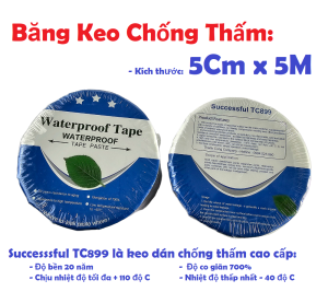 01 Cuộn băng keo dán chống thấm TC899 Rộng 5cm x Dài 5M: Miếng dán siêu dính chống thấm dột … Cao Cấp.