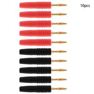 10pcs 2mm cuộn dây loại Hàn Nam Đầu cắm bắp chuối đầu nối giắc loa âm nhạc cáp bộ chuyển đổi pin mạ vàng