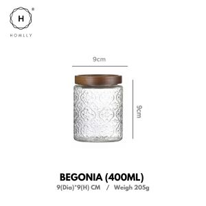 Homlly Stackable Airtight Glass Jar Storage Containers with Acacia Lids