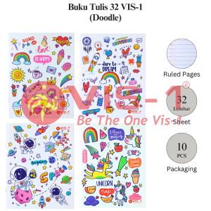 VIS-1 - Buku Tulis 32 Bergaris / Ukuran Quarto / 1pack 10pcs