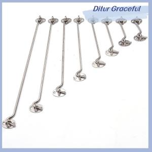Ditur Stainless Steel Cabin Hook And Eye Latch Lock Shed Gate Door Catch Silent Holder