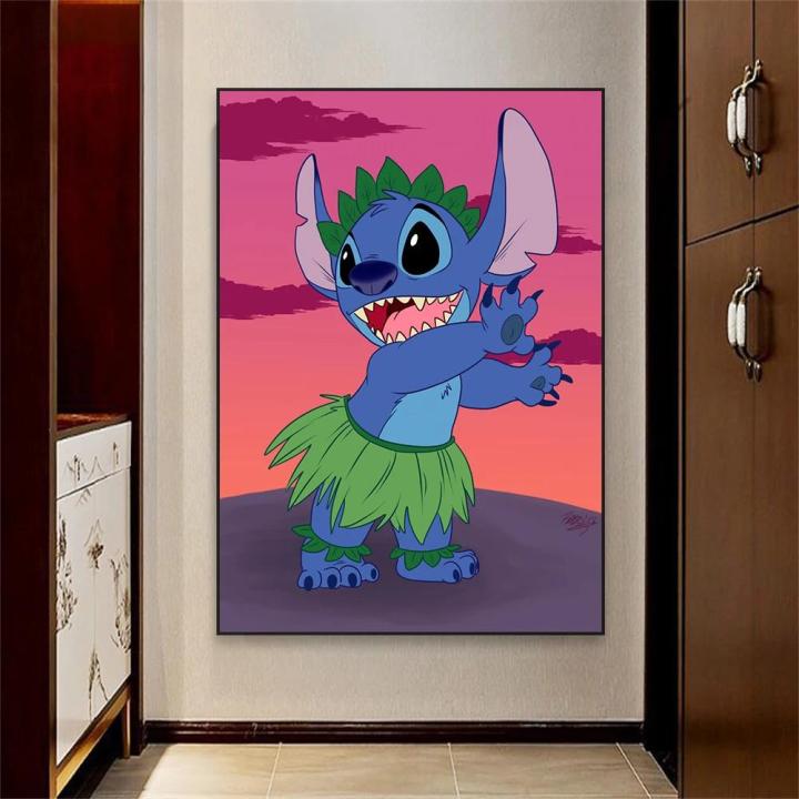Lilo Stitch Watercolor Posters Graffiti Canvas Wall Art for Kids Room,  Nursery Decor Cartoon Print, Home Decor 0901