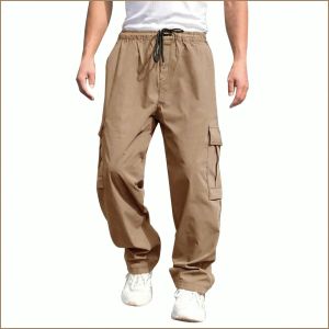 Casual Pants Freedom Breathable Sweatpants Pocket Solid Color Practicality Lanyard Comfort Wearable