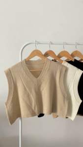 เสื้อครอปไหมพรม สีพื้น สุดน่ารักสไตล์เกาหลี s53