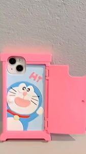 ลายการ์ตูนสามมิติสีชมพูลายแมวกริ๊งประตูใดๆสำหรับ  14/15/12/14เคสศัพท์มือถือแบบรวมทุกอย่าง