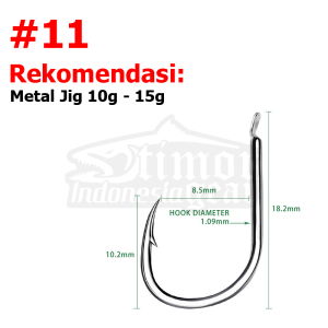 Mata Kail Metal Jig Iseama Slow Jigging Hook Flat Head Micro Jig