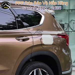 Miếng PPF dán Nắp Xăng cho ô tô Santafe 2021 - 2024 PPF chống trầy xước khi mở nắp xăng Vô hình tăng độ bóng gương