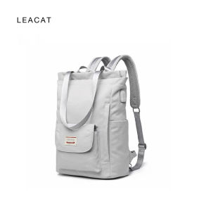 Leacat Phụ Nữ Ba Lô Chống Nước Phong Cách Ba Lô Máy Tính Xách Tay 13 13.3 14 15.6 Inch Thời Trang Hàn Quốc Oxford Vải USB Balo Sinh Viên Túi Nữ Cho Nữ